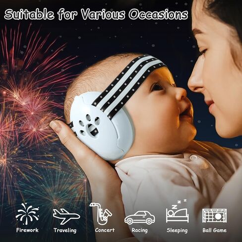 كمامات أذن للأطفال من يوفوس للحماية من الضوضاء للرضع والأطفال حتى عمر 36 شهرًا - سماعات رأس عازلة للضوضاء لحماية الأذن والنوم والسفر باللون الوردي in Kuwait