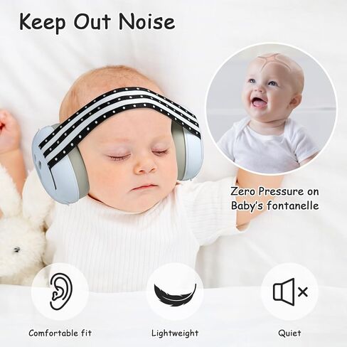 كمامات أذن للأطفال من يوفوس للحماية من الضوضاء للرضع والأطفال حتى عمر 36 شهرًا - سماعات رأس عازلة للضوضاء لحماية الأذن والنوم والسفر باللون الوردي in Kuwait