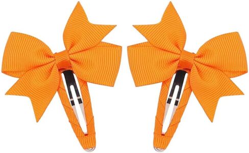 Snap Clips for Girls,Multi-Colored Hair Bows Grosgrain Ribbon Fully Wrapped Hair Barrettes Hair Clips for Baby Girls Toddlers Kids Teens [2Pcs ] (white.) in Saudi Arabia