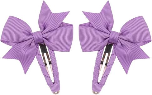 Snap Clips for Girls,Multi-Colored Hair Bows Grosgrain Ribbon Fully Wrapped Hair Barrettes Hair Clips for Baby Girls Toddlers Kids Teens [2Pcs ] (white.) in Saudi Arabia