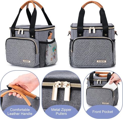 Breastmilk Cooler Bag with Ice Pack Fits 6 Baby Bottles up to 9 Ounce, Breast Milk Pump Cooler Bag for Nursing Mom Daycare, Work, Travel-Light Grey in Saudi Arabia