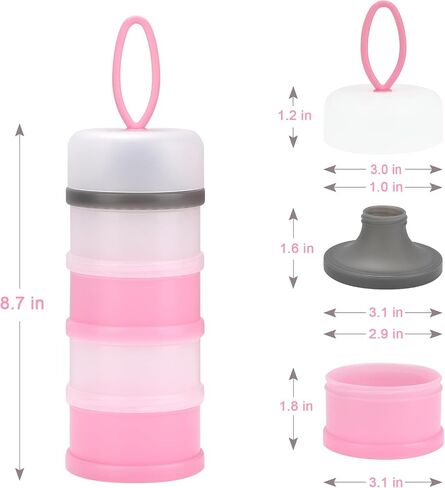 Accmor Baby Formula Dispenser On The Go, Stackable Formula Dispenser for Travel Formula Container to Go, Non-Spill Milk Powder Baby Kids Snack Storage Container, BPA Free, 2 Packs in Saudi Arabia