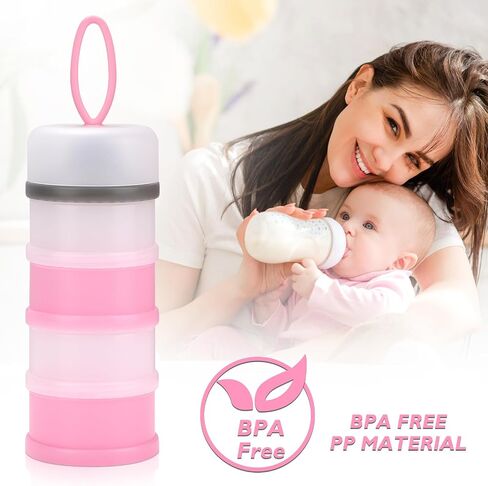 Accmor Baby Formula Dispenser On The Go, Stackable Formula Dispenser for Travel Formula Container to Go, Non-Spill Milk Powder Baby Kids Snack Storage Container, BPA Free, 2 Packs in Saudi Arabia