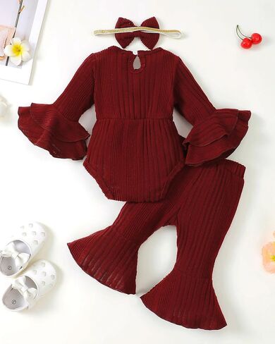 SUNNY PIGGY Baby Girl Clothes Toddler Infant Fall Winter Outfits Romper Newborn 0 3 6 9 12 18 Months Girls’Clothing Set in Saudi Arabia
