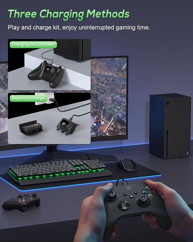 YUANHOT Rechargeable Battery Pack for Xbox Series X/S, LED Display Xbox Controller Battery Pack, 2 Pack 3600mWh Fast Charging Battery Pack, Remote Play and Charge Kit for Xbox Series X/S Accessories in Saudi Arabia