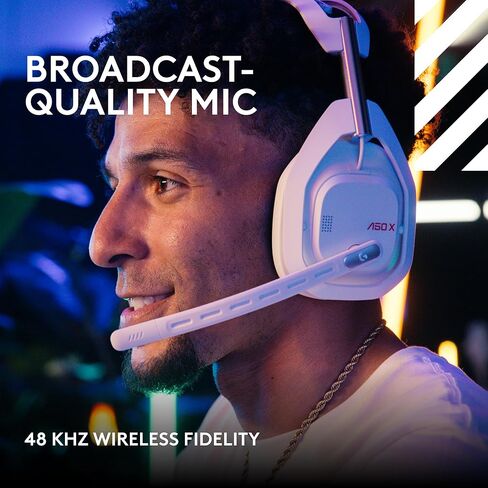Logitech G Astro A50 Multi-Platform Wireless Gaming Headset - Black | For PS5, Xbox, PC, Switch - PLAYSYNC Audio Switcher, <16 bit/48kHz (Console), <24 bit/48 kHz (PC), <24hr Battery, 2.4GHz & BT in Saudi Arabia