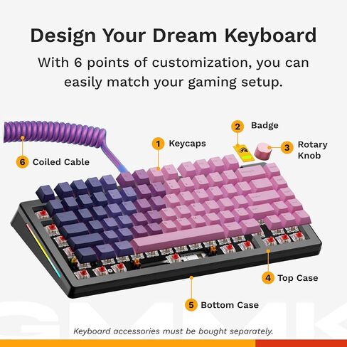 Glorious Gaming - GMMK 3 HE Rapid Trigger Keyboard, Hall Effect, 8K Polling Rate, MX Mechanical & Magnetic Switches, Hotswappable 75% Keyboard, Modular Gasket System, Doubleshot PBT keycaps (Black) in Saudi Arabia