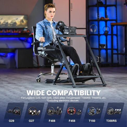 Marada ترقية جديدة لعجلة القيادة للسباق X Mount متوافق مع PXN، Thrustmaster، وحدة تحكم Logitech قابلة للطي وقابلة للتعديل لمحاكاة السباق، بدون فرامل يد دواسة ناقل الحركة in Kuwait