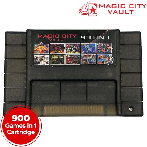 خرطوشة Magic City Vault 900 in 1 لوحدة التحكم SNES Super Nintendo 16Bit - أسود in Saudi Arabia