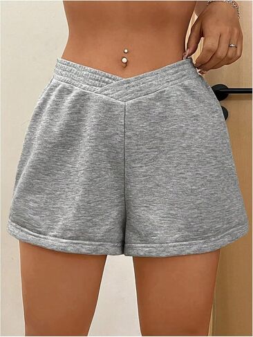 MakeMeChic Women's 3 Pack Elastic V Waist Wide Leg Shorts Summer Casual Sweat Shorts in Saudi Arabia