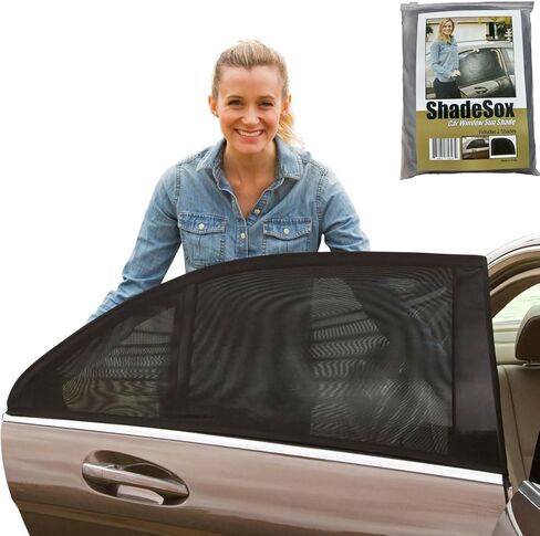 SHADESOX Car Side Window Sunshade (2-Pack) | Window Shade for Baby in Car | Universal Fit for 99% of Cars & Mid Size SUVs | Rear Car Window Shades for Kids and Children | Sun Blocker Window Screens in Saudi Arabia