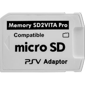Gamer Gear SD2Vita 6.0 Memory Card Adapter, PS Vita PSVSD Micro SD Adapter PSV 1000/2000 PSTV FW 3.65 HENkaku Enso System, White, 001494