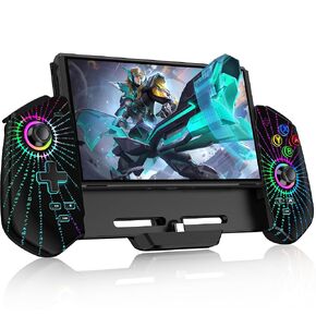 CYOYPPY Switch Controller for Handheld Mode, One-Piece Joypad Controlle for Nintendo Switch/OLED Compatible with All Games of Switch, Switch Controllers Remote with Adjustable TURBO, 6-Axis Gyro, Wii Skins