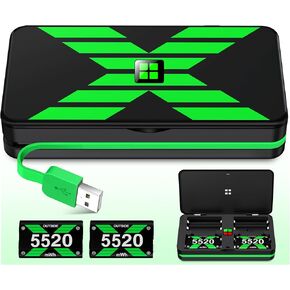 Rechargeable Controller Battery Pack for Xbox Series X/S, 4 x 5520mWh Fast Charging Batteries for Xbox One/One S/One X/One Elite Controller Charger Station