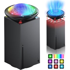 مروحة تبريد UFO لجهاز Xbox Series X مع 11 مصباح RGB، سرعة مروحة نظام التبريد التلقائي قابلة للتعديل حسب درجة الحرارة لوحدة تحكم Xbox Series X، ملحقات مروحة تبريد فعالة، ضوضاء منخفضة، 3 سرعات، منفذ USB