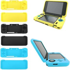 Soft Rubber Silicone Cover Case Protector for Nintendo New 2DS XL LL Console Full Body Protective Skin Shell (Black)