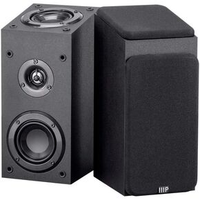 Monoprice Premium Immersive Satellite Speakers - Pair, 3 Inch Woofer, 3/4Inch Aluminum Dome, 100 Watt Input Power, Black