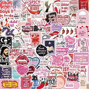 100 PCS Spicy Bookish Sticker Book Stickers for Kindle Romance Book Stickers Burn Vinyl Decals for Laptop Bookish Gifts for Adults