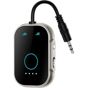 Bluetooth Transmitter Receiver for TV, 2-in-1 Bluetooth 5.3 Adapter for Airplane, Gym Equipment, Cars, for up to Two Wireless Headphones, Cell Phones.