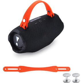 Silicone Hand Strap for JBL Xtreme 4/3/2 Wireless Bluetooth Speaker, Portable Carrying Strap with Aluminium Screws Anti-Slip and Skin-Friendly(Black)