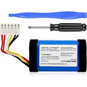 بطارية بديلة 12000 مللي أمبير في الساعة لـ JBL Charge 4، Charge 4BLK، Charge 4J، CHARGE4BLUAM، تناسب الجزء رقم 1INR19/66-3،ID998، SUN-INTE-118، IY1068، بطارية عالية السعة مع أداة إصلاح (ليست للشحن 4Q) in Kuwait