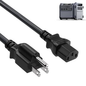 Heavy-Duty Power Station Charging Cable, Fast Charging Cable Compatible with Segway Cube/Ecoflow/Jackery/Anker Portable Power Station, 125Volt 15Amps Universal AC Power Cord(10FT)