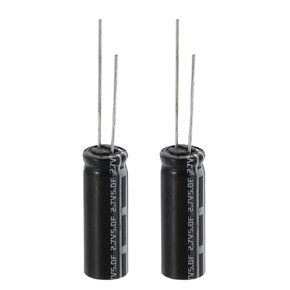 PATIKIL 6Pcs 2.7V 5F Super Capacitor, 0.31 x 0.31 x 0.98 Inch Aluminum Super Capacitors Winding Type Energy Storage for on Board Backup Energy Storage, Black