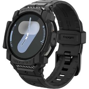 Spigen Rugged Armor Pro Designed for Samsung Galaxy Watch 7 44mm Case with Band, Rugged Galaxy Watch Band with Protective Case (2024) - Matte Black