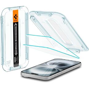واقي شاشة زجاجي مقوى من Spigen [GlasTR EZ FIT] مصمم لهاتف iPhone 16 Pro Max [عبوة من قطعتين]