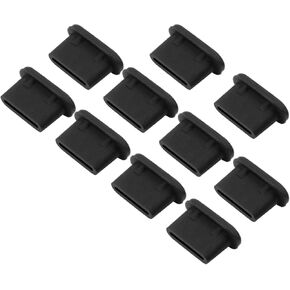 10 Pcs Black USB C Port Cover - Mobile Phone Dust Protector,Soft Silicone Type C Anti Dust Plug Protectors,Waterproof USB C Plugs Protection Accessories Charging Port Maintenance,Upkeep and Repairs