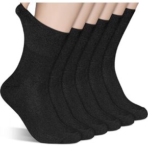 Diabetic Socks Seamless Toe for Swollen Feet 6 Pairs Non Binding Top Extra Wide for Men Women