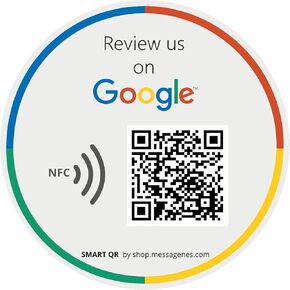 Reusable Review Tap Sticker for Google Reviews - 1-Sticker - QR & Tap NFC Sticker - Review Us on Google Tap Sticker - iPhone & Android - Boost My Reviews Sticker - Set Up at Home | by MESSAGENES