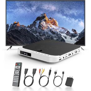 مشغلات DVD للتلفزيون مع HDMI، مشغل DVD صغير DESOBRY للتلفزيون الذكي، مشغل DVD صغير يشغل جميع المناطق والتنسيقات، يدعم فيديو 1080 بكسل، مخرج AV، مدخل بطاقة USB/TF، جهاز التحكم عن بعد in Kuwait