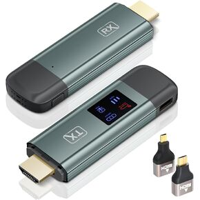 Wireless HDMI Transmitter and Receiver, TTQ Wireless HDMI Extender 4K Supported, Metal Housing, LED Display, 100FT Range, 2.4G&5G, for PC/Laptop/Camera/HDTV/Projector/TV Box, No App/Bluetooth Needed