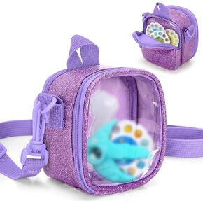 LoDrid Travel Carrying Case Compatible With Moonlite Storytime Mini Projector and Digital Storybooks, with Transparent Pocket and Adjustable Shoulder Strap for Story Reels, Purple, Case Only