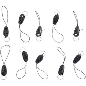 10 Pcs Black Anti-lost Nylon Lanyards Phone Straps Hanging Head Lanyard Cords Phone Charms Badge Lanyards Pendant Buckle Small Sling Key Straps Cell Phone Charms，Décor