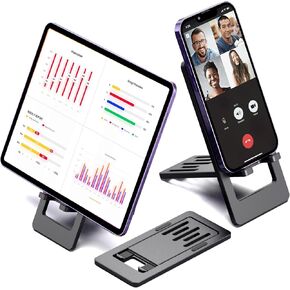 1 Pcs Cell Phone Stand for Desk, Foldable Phone Holder for Desk, Compatible with iPhone Samsung Google and All 4.0-7.0 Inches Smartphones