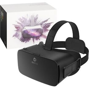 DESTEK V5 VR Headset for Phone, 110° FOV VR Goggles, Eyes Protected Anti-Blue HD Lenses Virtual Reality Headsets for iPhone 15/14/13/12/11, Samsung, Android - Black