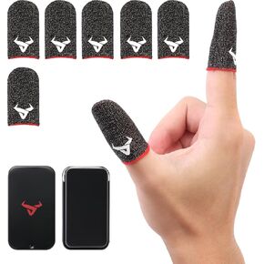 6 Pack Finger Sleeves for Mobile Gaming, 0.3mm Silver Fiber Anti-Sweat, Ultra Thin, Finger & Thumb Sleeves, Suitable for Most Gamers, Mobile Phone Gaming Finger Sleeves for PUBG COD Gloves Covers