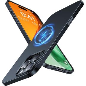 TORRAS Magnetic Slim Fit for iPhone 16 Pro Case 6.3 inch, Ultra-Thin 16 Pro Case Compatible with MagSafe, Lightweight Matte Anti-Scratch Hard PC Cover Phone Case for iPhone 16 Pro OriginFit, Black
