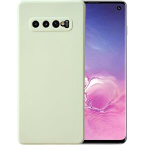 Compatible with Samsung Galaxy S10 Soft Liquid Silicone Gel Cell Phone Mobile Basic Back Case Cover (Orange)