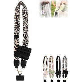 Clip and Go Strap for Phone with Wallet Crossbody, Phone Strap with Wallet, Phone Strap Crossbody with Zipper Pouch Wallet (4PCS Mix Color)