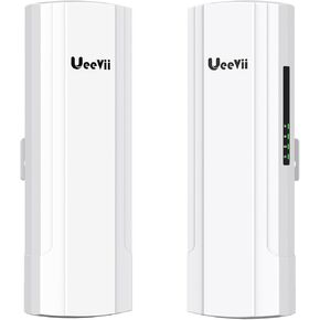 Wireless Bridge 48V POE,5.8G 900Mbps Point to Point Outdoor WiFi Bridge with 5KM Long Range,Dual Gigabit Ports,Qualcomm Chip,15dBi Directional Antenna,IP65 Waterpoof,2-Pack,UeeVii CPE902,White in Kuwait