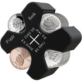 Coin Holder for Car Coin Change Organizer, Vcertcpl Silicone Car Coin Holder Car Change Holder, Portable Coin Storage Can Hold 55 Coins, Change Holder Organizer for Car Penny, Nickel, Dime and Quarter