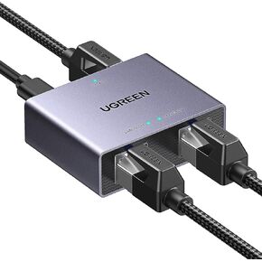 UGREEN Ethernet Splitter, 1000Mbps Ethernet Splitter 1 to 2, Plug and Play, 2 Devices Simultaneously Networking, 3FT USB Power Cable, RJ45 Internet Ethernet Switch for PC, Laptop, PS5, Xbox, TV