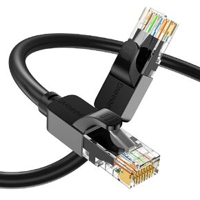 Cat 6 Ethernet Cable 200 ft, Indoor/Outdoor High Speed 10Gbps Internet Cable, Black RJ45 LAN Patch Cables, Ethernet Cord Suitable for Games, Computers, Televisions, Routers, Printers