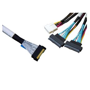 𝐃𝐢𝐋𝐢𝐧𝐤𝐞𝐫 PCIe 5.0 𝐌𝐂𝐈𝐎 x8 to 2*𝐔.𝟐 𝐍𝐕𝐌𝐞 Adapter,𝐒𝐅𝐅-𝐓𝐀-𝟏𝟎𝟏𝟔 74Pin to 2*𝐒𝐅𝐅-𝟖𝟔𝟑𝟗 68Pin Cable with Power, Mini Cooledge IO Cable 80CM