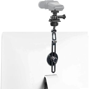 Webcam Mount, Webcam Monitor Mount Adjustable Webcam Stand with Strong Adhesive Mounting on Monitor and Laptop Screen, Computer Camera Holder for Logitech Webcam, Action Camera, Smartphones