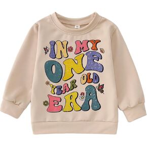BOUTIKOME In My One-Five Years Old Era Sweatshirt Toddler Baby Girl 1st 2nd 3rd 4th 5th Birthday Outfit Shirt Party Pullover