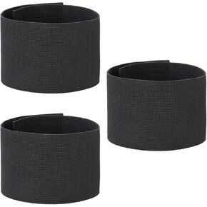 3 PCS Captain Armbands, 7x33 Cm/2.75x13 Inch Black Elastic Arm Band Adjustable Leader Armband Team Sport Armband Soccer Armband Memorial Armband Funeral Mourning Band for Basketball Volleyball Team